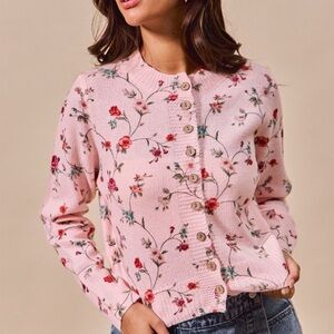 Floral Pink Women's Sweater